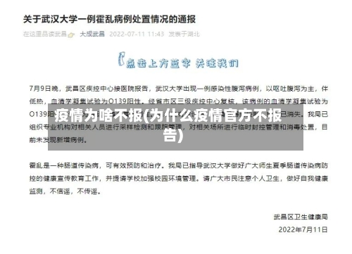 疫情为啥不报(为什么疫情官方不报告)-第1张图片